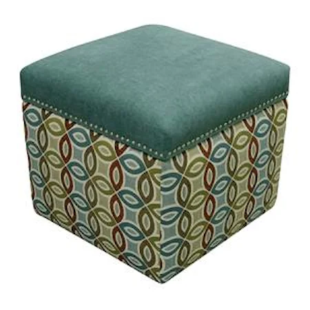 Storage Ottoman with Nailhead Trim